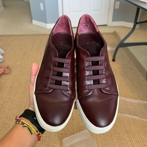 Vince. Bale Leather Low-Top Sneaker REAL FUR